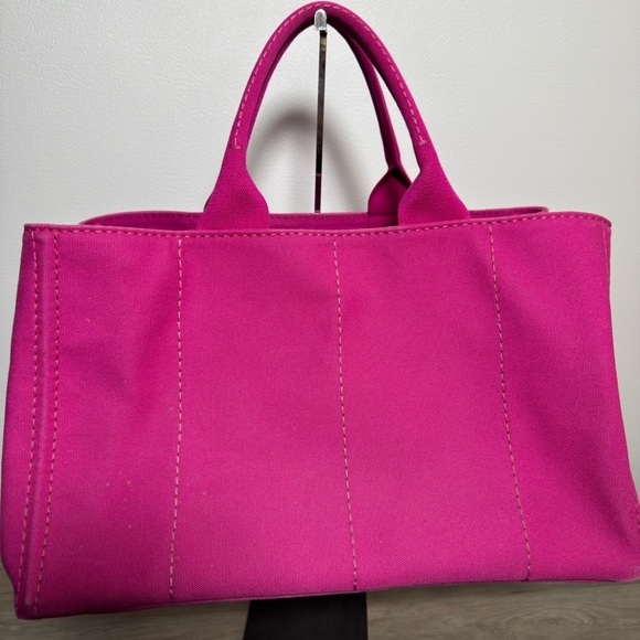 Prada Canapa Pink Extra Large Tote Bag Authentic - Picture 3 of 14